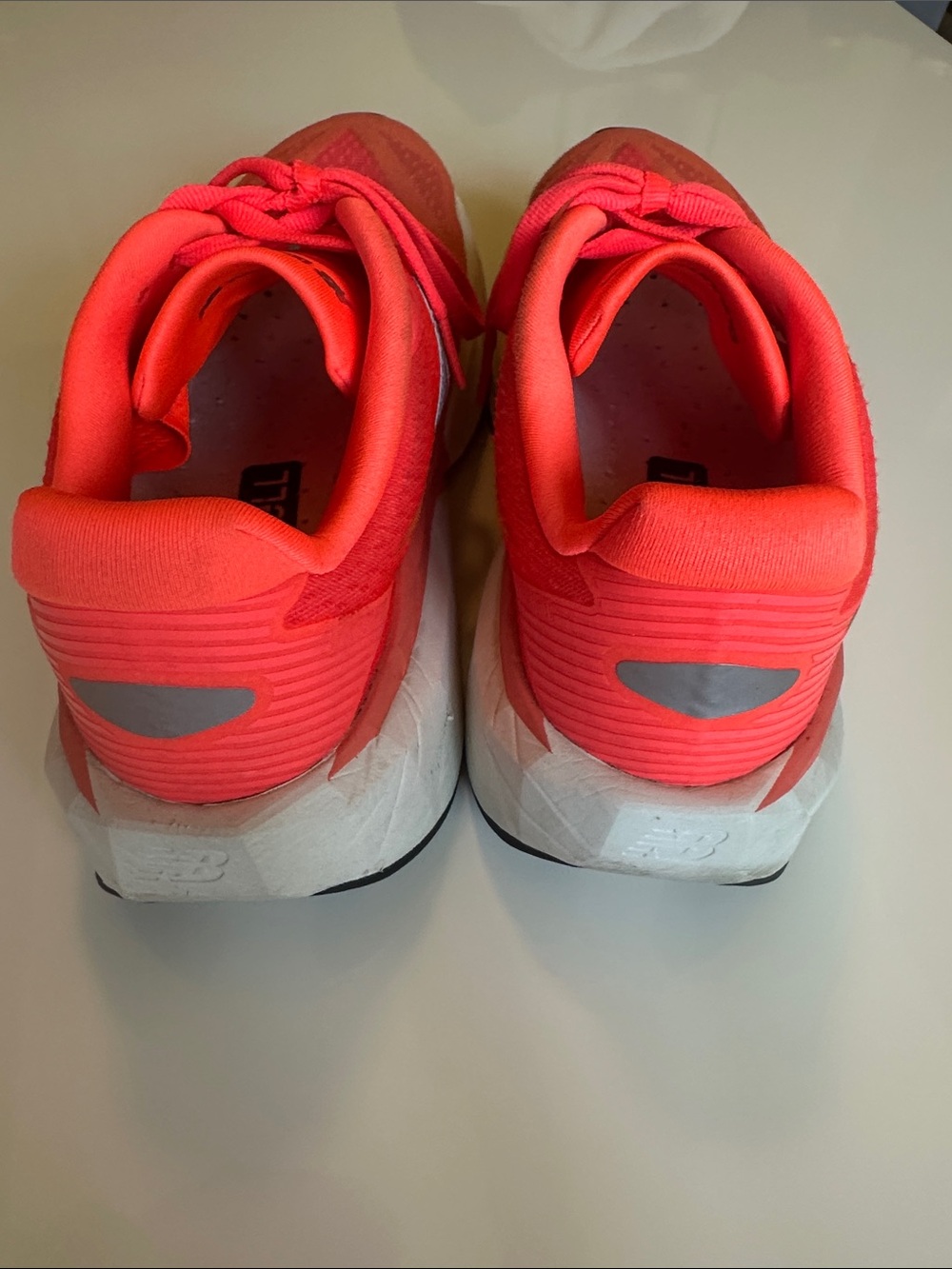 New Balance Womens Neon Coral/Gray FuelCell Running Shoes - Picture 4 of 4